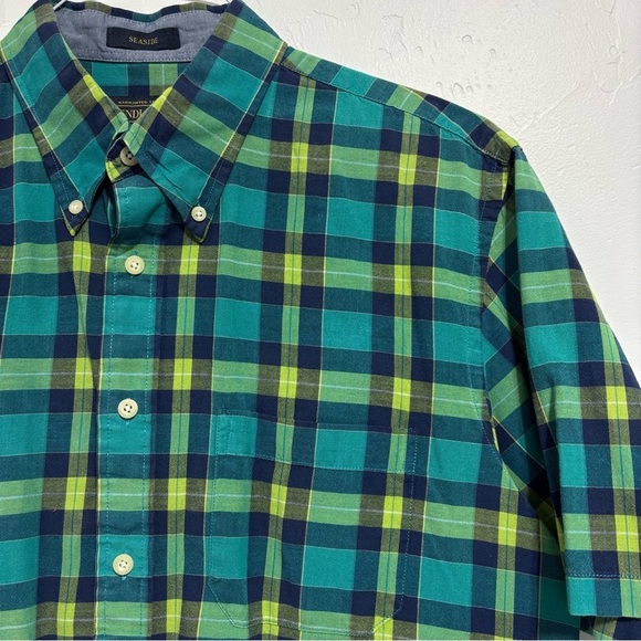 Pendleton Seaside Men's Plaid Large Short Sleeve Button Front Casual Shirt FLAW - Picture 2 of 10